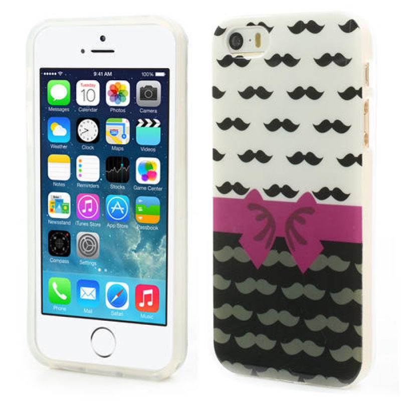 Gél tok iPhone 5, 5 - bajuszos iPhone 5-re