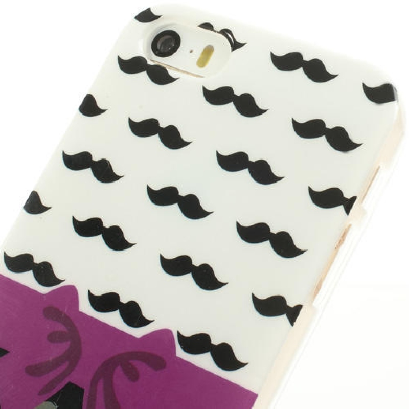 Gél tok iPhone 5, 5 - bajuszos iPhone 5-re