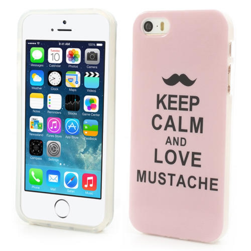 Gél tok iPhone 5, 5 - szerelem és bajusz