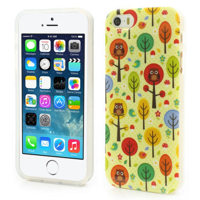 Zselés tok iPhone 5, 5 - Baglyok és fák