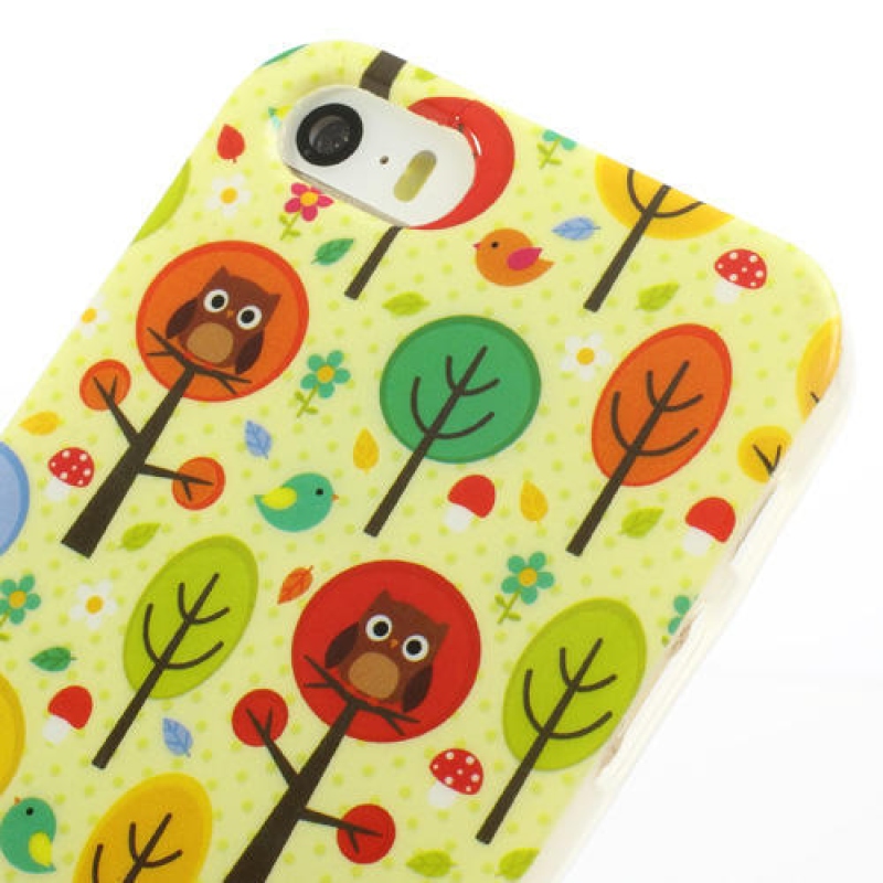 Zselés tok iPhone 5, 5 - Baglyok és fák