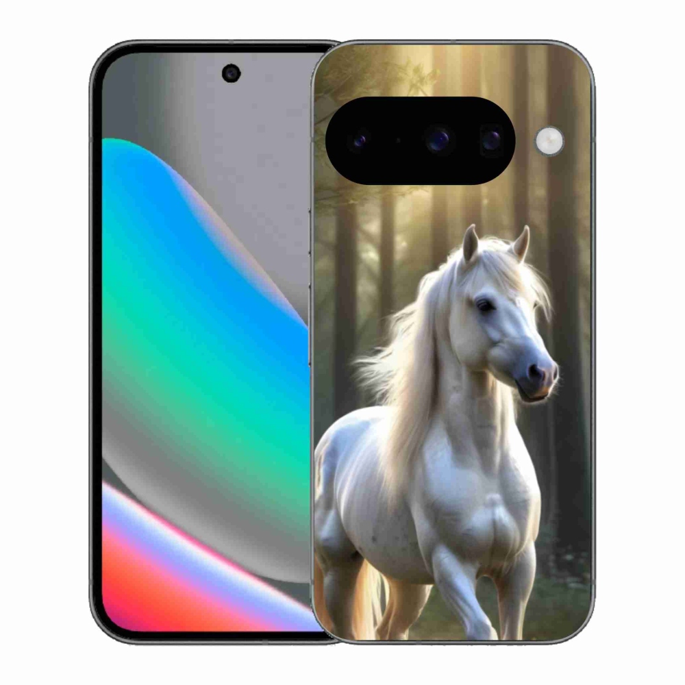 Zselés borítás mmCase a Google Pixel 10 számára - fehér ló 3