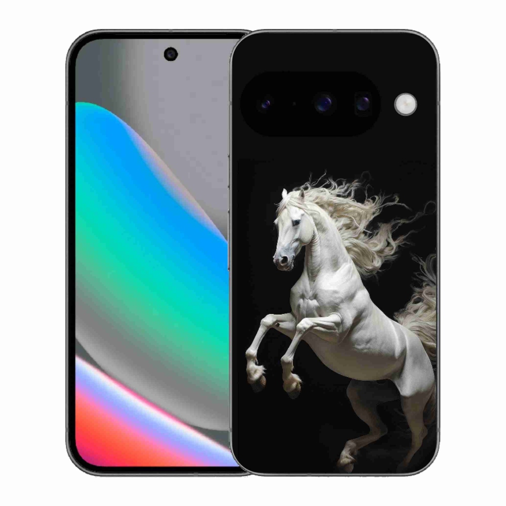 Zselés borítás mmCase a Google Pixel 10 számára - fehér ló 4