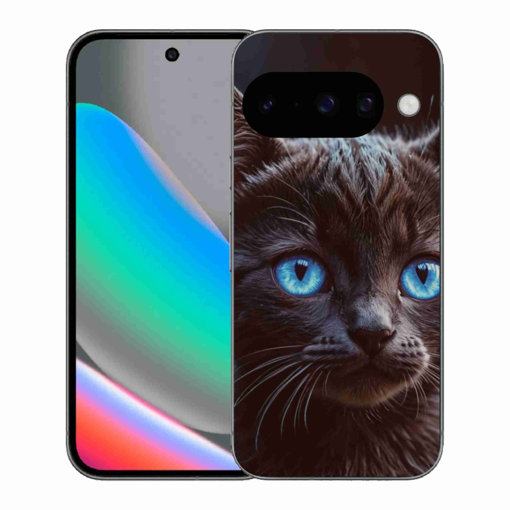 Zselés borítás mmCase a Google Pixel 10 számára - fekete cica 2