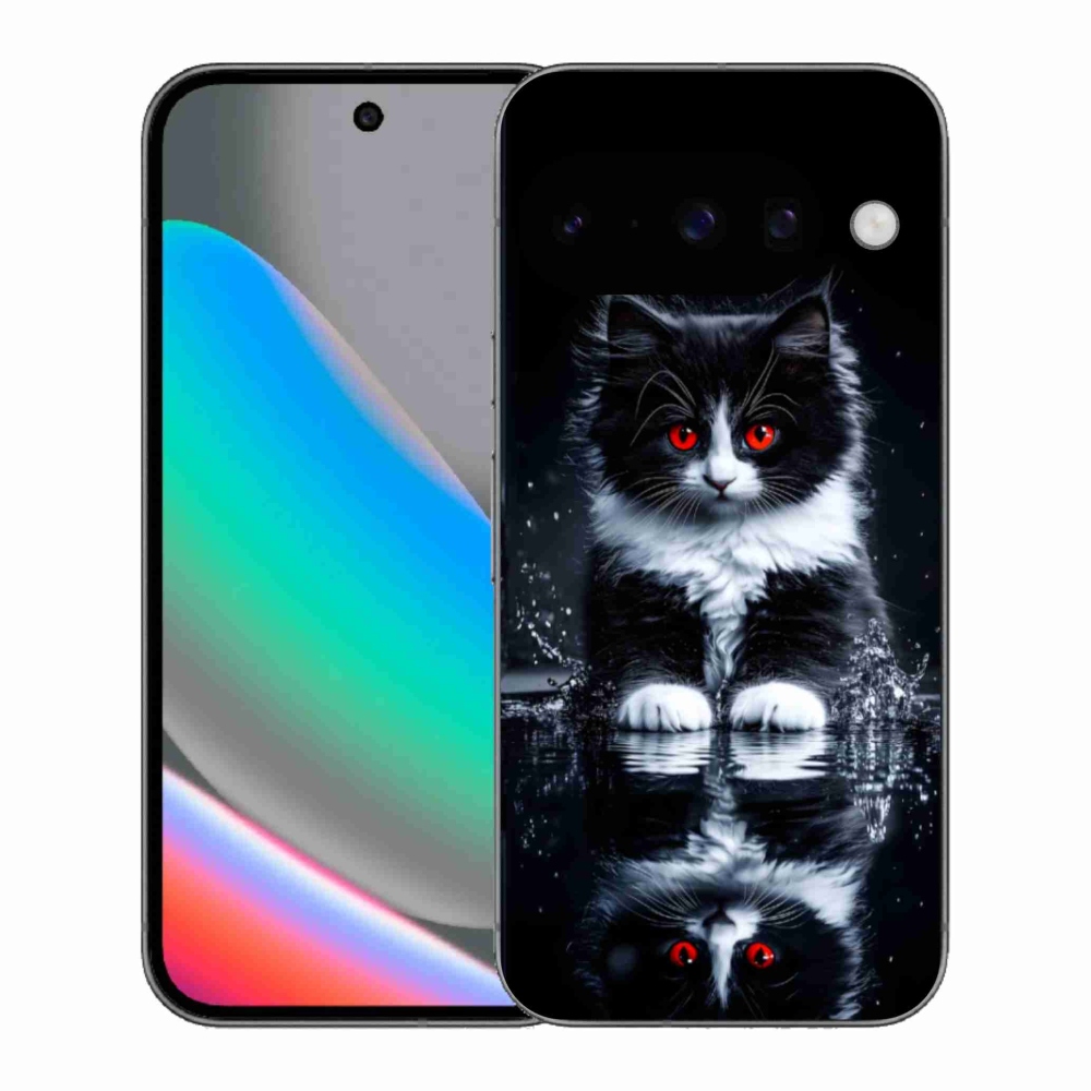 Gél borítás mmCase a Google Pixel 10 számára - fekete-fehér cica