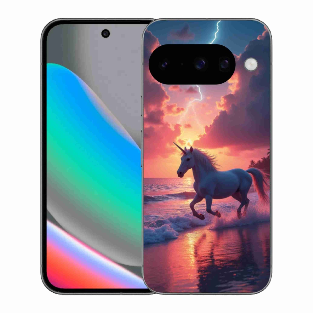 Gél borítás mmCase a Google Pixel 10 számára - egyszarvú a tengerparton