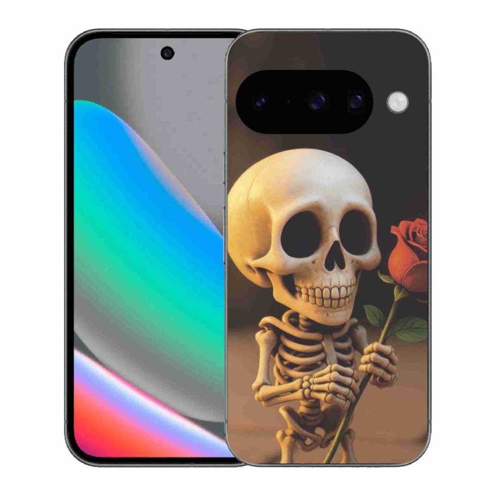 Gél borítás mmCase a Google Pixel 10 számára - csontváz rózsával