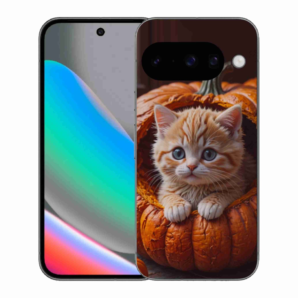 Gél borítás mmCase a Google Pixel 10 számára - cica és tök 2
