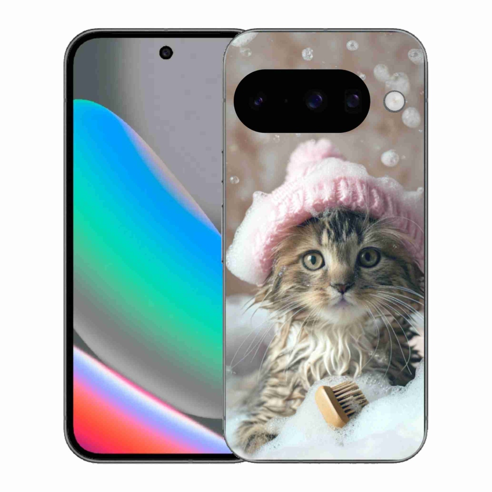 Gél borítás mmCase a Google Pixel 10 számára - cica és fürdő