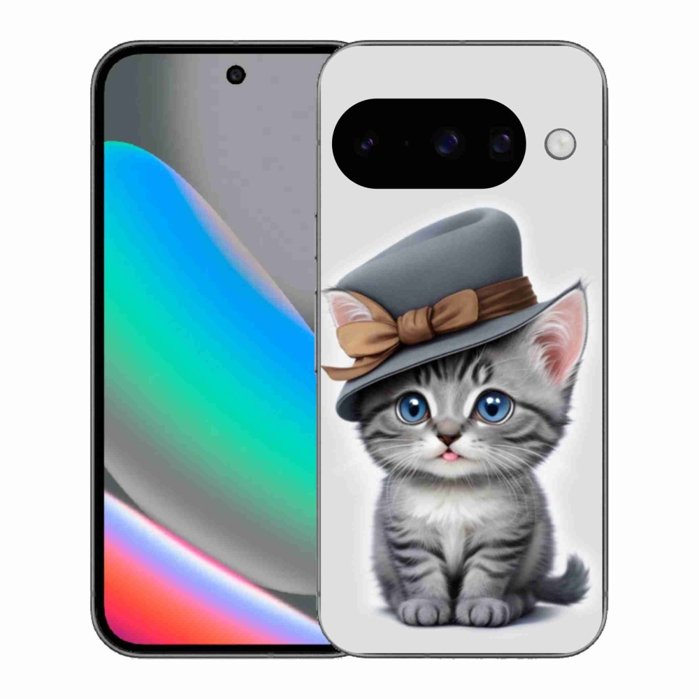 Gél borítás mmCase a Google Pixel 10 számára - cica sapkával