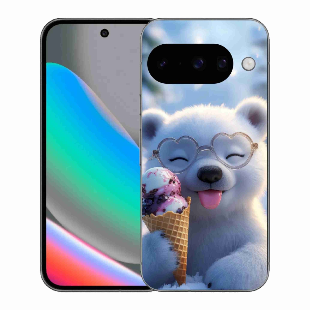 mmCase gél tok a Google Pixel 10-hez – mackó fagylalttal