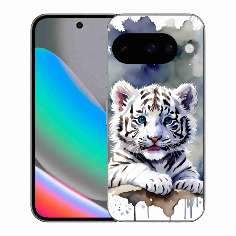 Gél borítás mmCase a Google Pixel 10 számára - fehér tigriskölyök