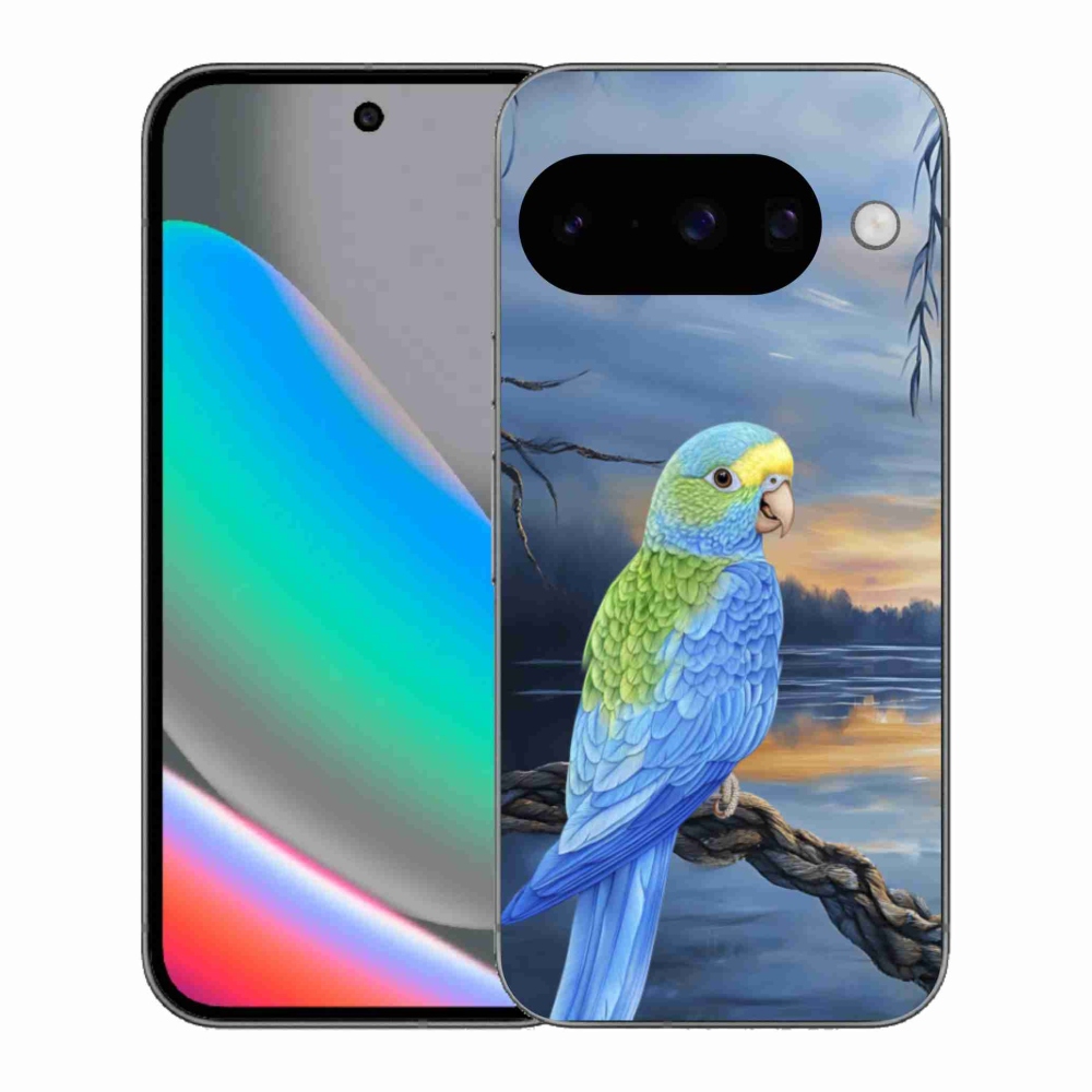 Zselés borítás mmCase a Google Pixel 10 készülékhez - kék papagáj