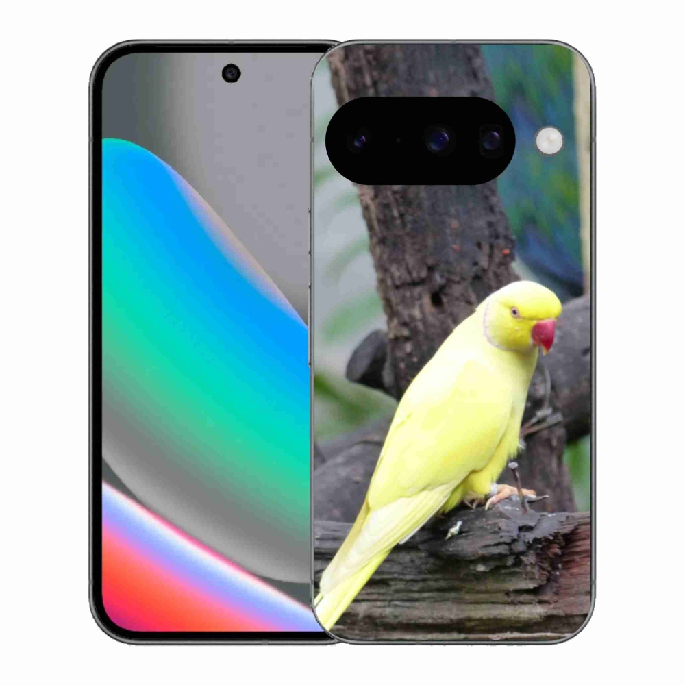 Zselés borítás mmCase a Google Pixel 10 készülékhez - papagáj alexander sárga