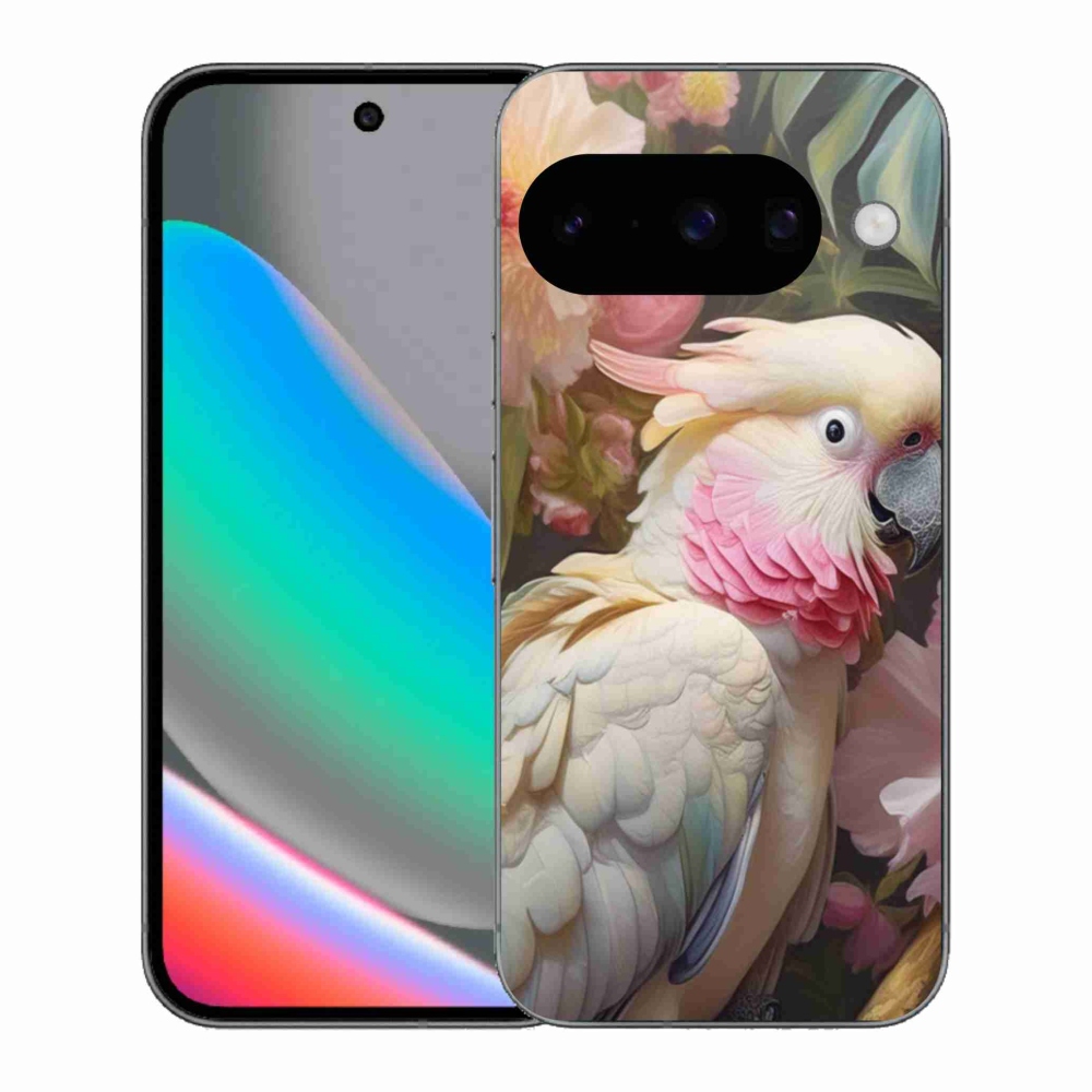 Zselés borítás mmCase a Google Pixel 10 készülékhez - papagáj kakadu rózsaszín 2