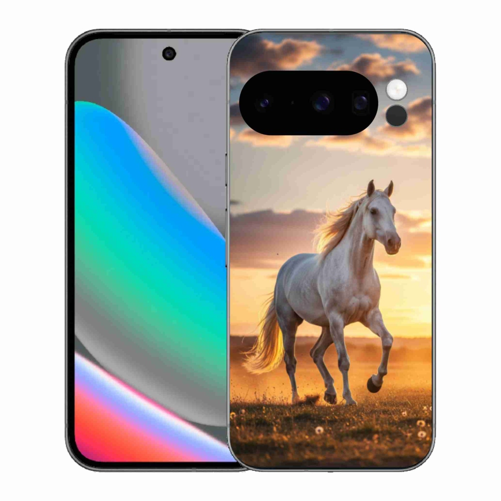 Gél borítás mmCase a Google Pixel 10 Pro számára - futó fehér ló 2