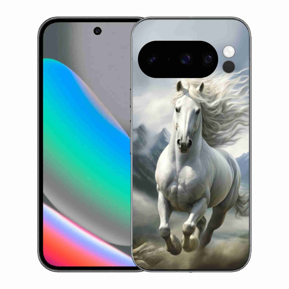 mmCase gél tok a Google Pixel 10 Pro-hoz – futó fehér ló 3