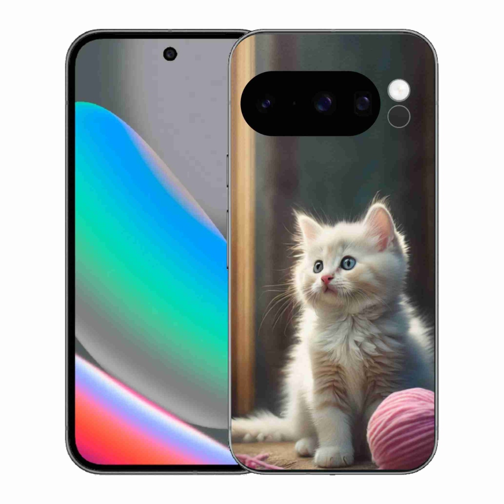 Zselés borítás mmCase a Google Pixel 10 Pro számára - fehér cica 2