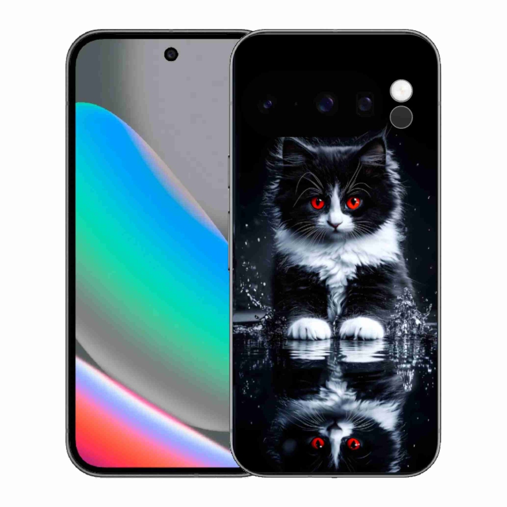 Zselés borítás mmCase a Google Pixel 10 Pro számára - fekete és fehér cica