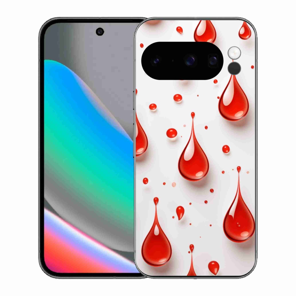 Zselés borítás mmCase a Google Pixel 10 Pro számára - piros cseppek