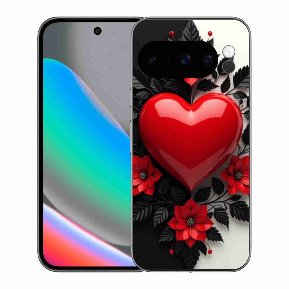 Zselés borítás mmCase a Google Pixel 10 Pro számára - piros szív