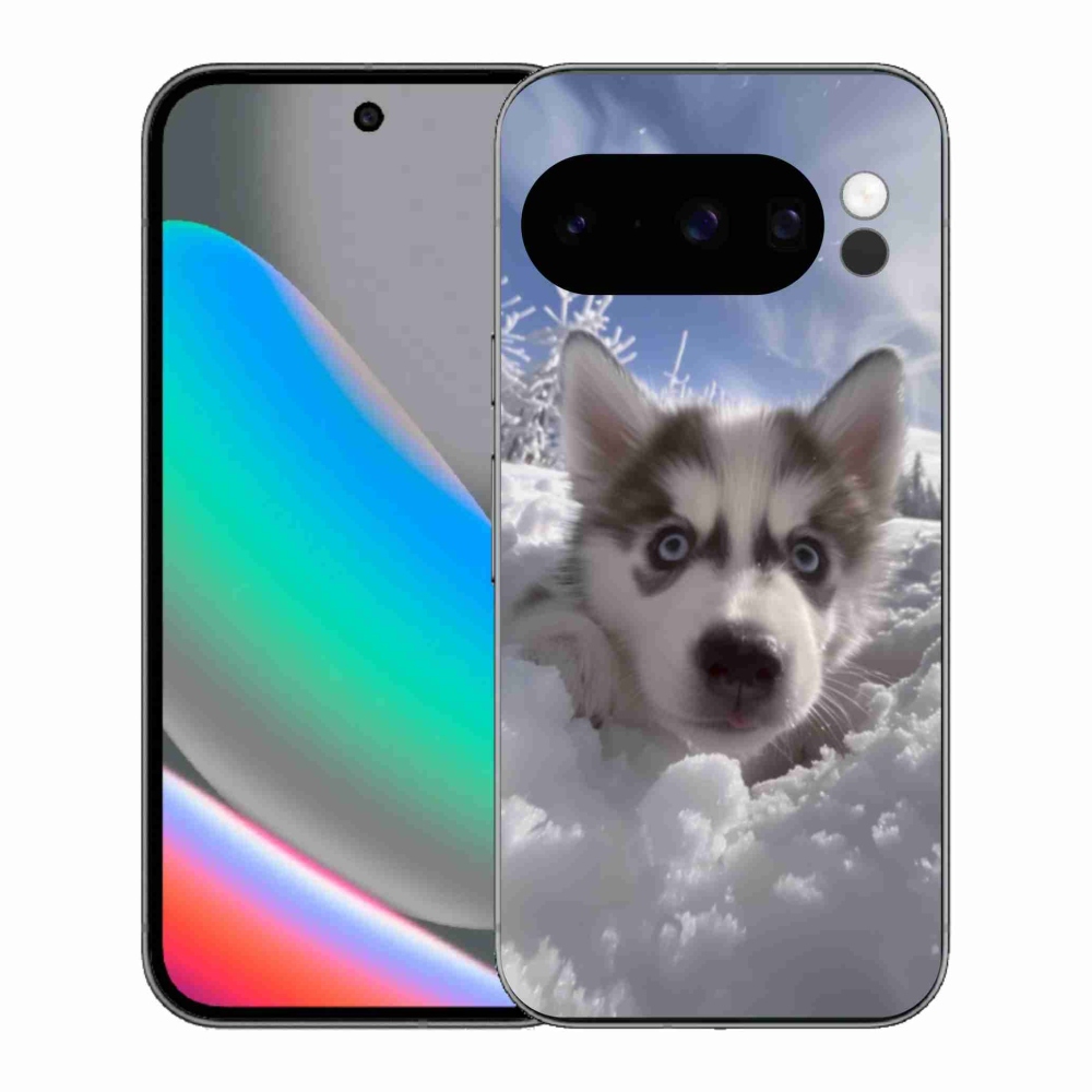 Gél borítás mmCase a Google Pixel 10 Pro számára - husky a hóban