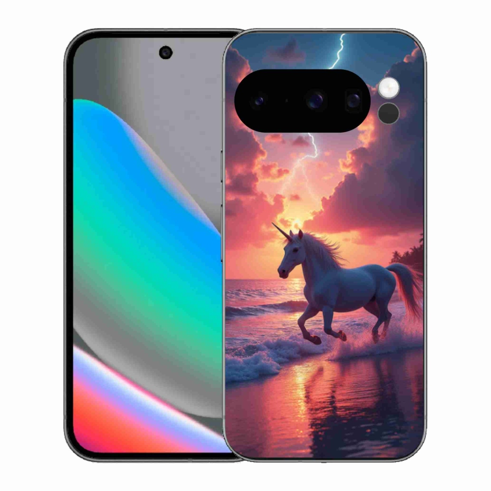 Gél borítás mmCase a Google Pixel 10 Pro számára - egyszarvú a tengerparton