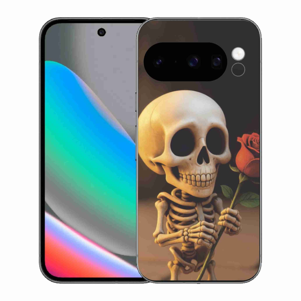 Gél borítás mmCase a Google Pixel 10 Pro számára - csontváz rózsával