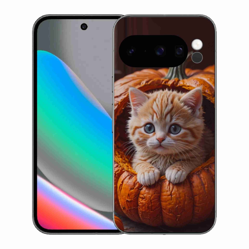 Gél borítás mmCase a Google Pixel 10 Pro számára - cica és tök 2