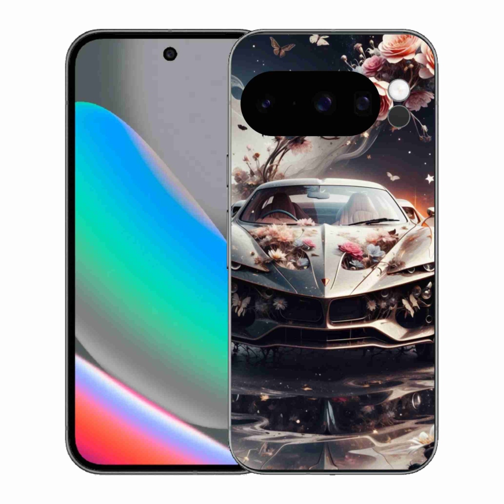 Gél borítás mmCase a Google Pixel 10 Pro számára - virágos sportautó
