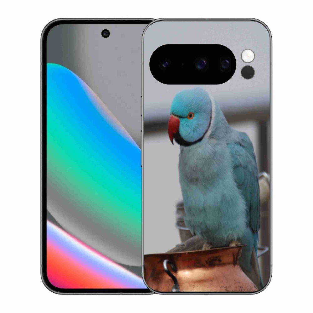 Zselés borítás mmCase a Google Pixel 10 Pro készülékhez - papagáj alexander kék