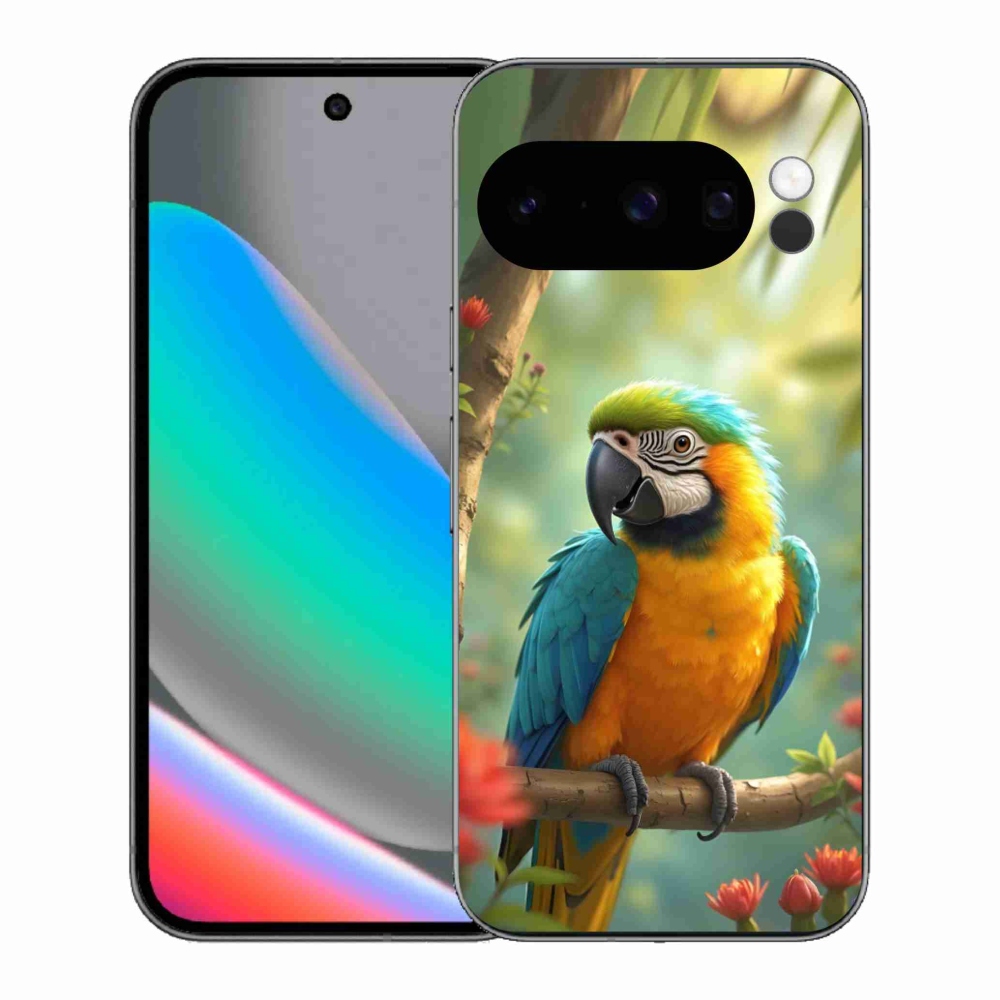 mmCase gél tok a Google Pixel 10 Pro-hoz – kék-sárga ara papagáj