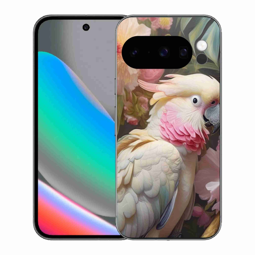 Zselés borítás mmCase a Google Pixel 10 Pro készülékhez - papagáj kakadu rózsaszín 2