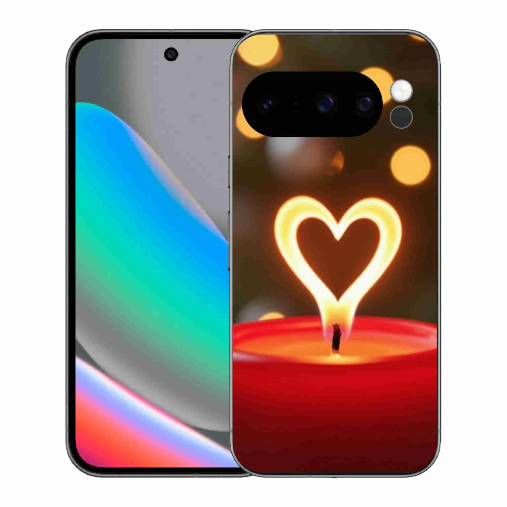 Zselés borítás mmCase a Google Pixel 10 Pro számára - láng szíve