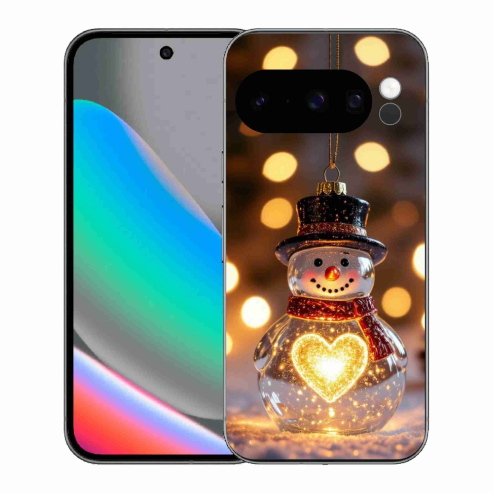 mmCase gél tok a Google Pixel 10 Pro-hoz – világító karácsonyi hóember
