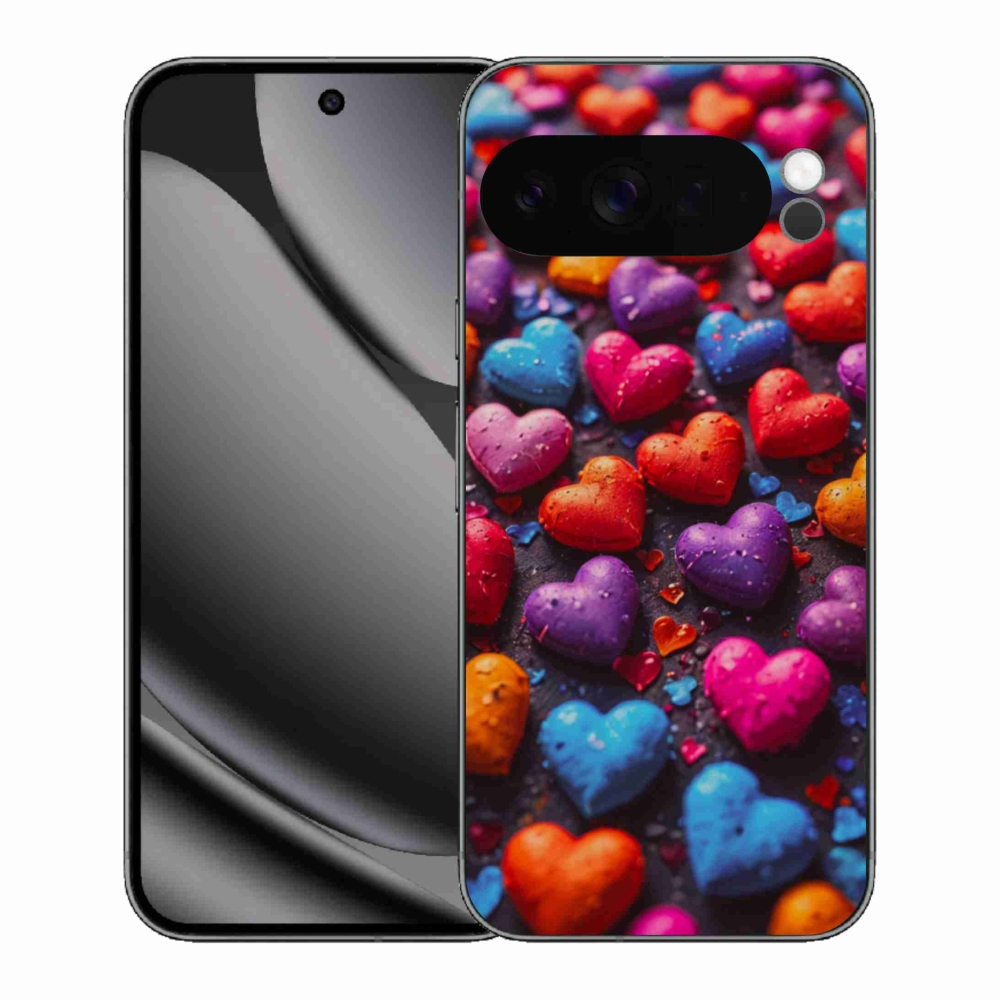Zselés borítás mmCase a Google Pixel 10 Pro XL-hez - színes szívecske