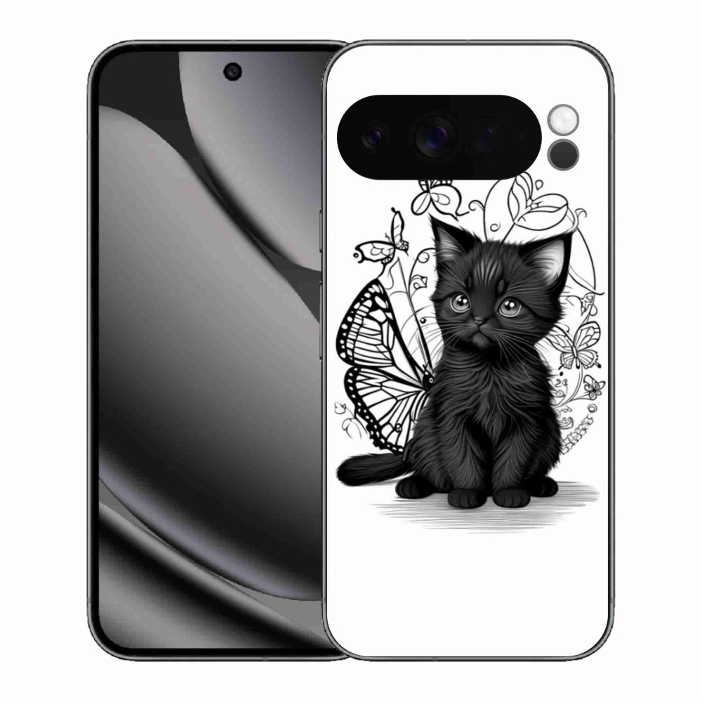 Zselés borítás mmCase a Google Pixel 10 Pro XL számára - fekete cica
