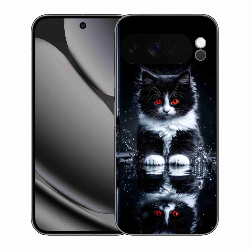 Zselés borítás mmCase a Google Pixel 10 Pro XL-hez - fekete-fehér cica