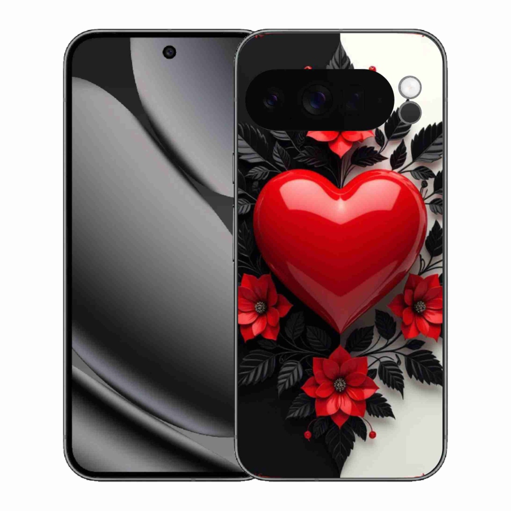 Zselés borítás mmCase a Google Pixel 10 Pro XL-hez - piros szívecske