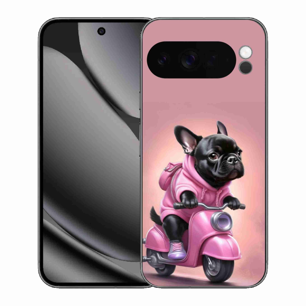Zselés borítás mmCase a Google Pixel 10 Pro XL-hez - Francia bulldog egy robogón