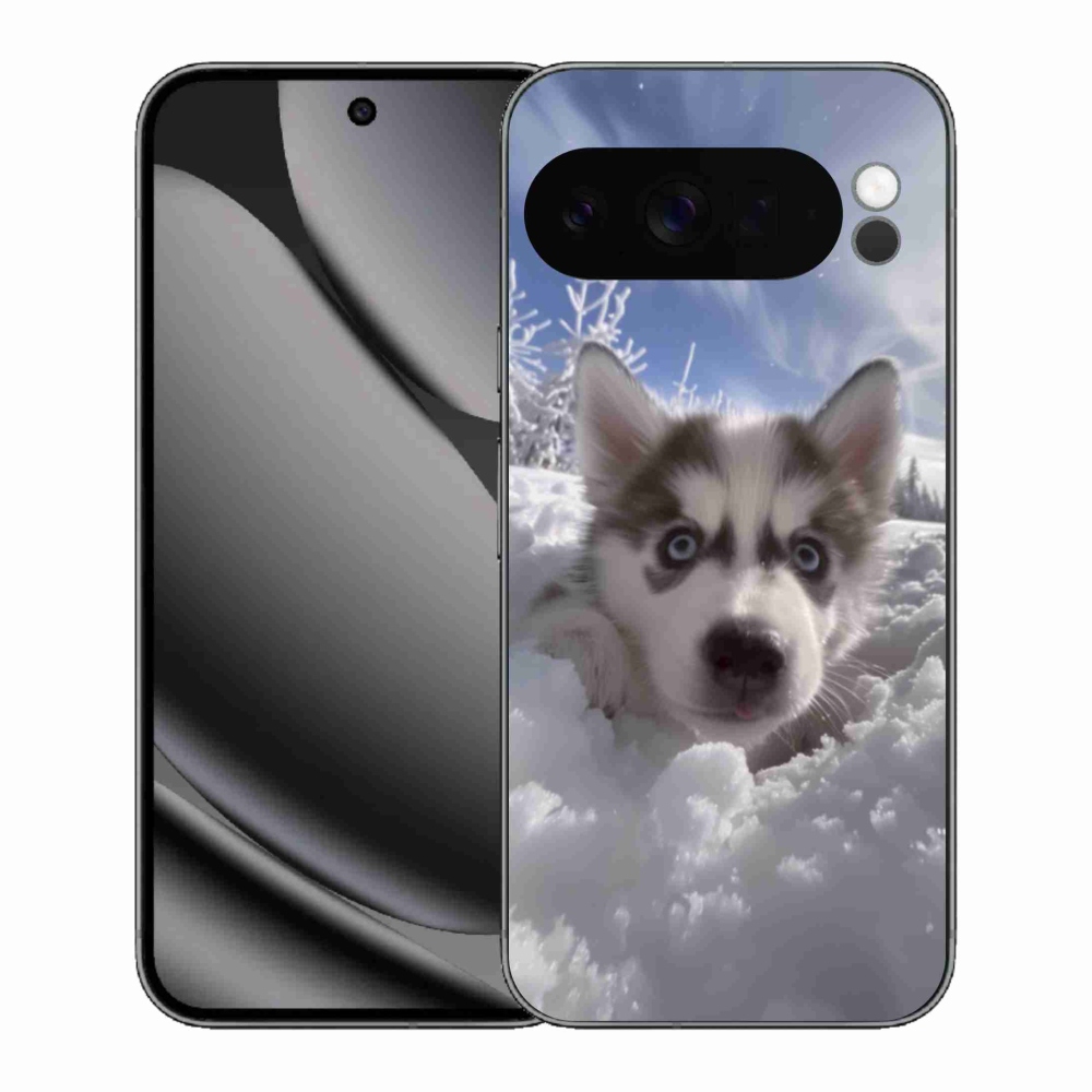 Gél borítás mmCase a Google Pixel 10 Pro XL számára - husky a hóban