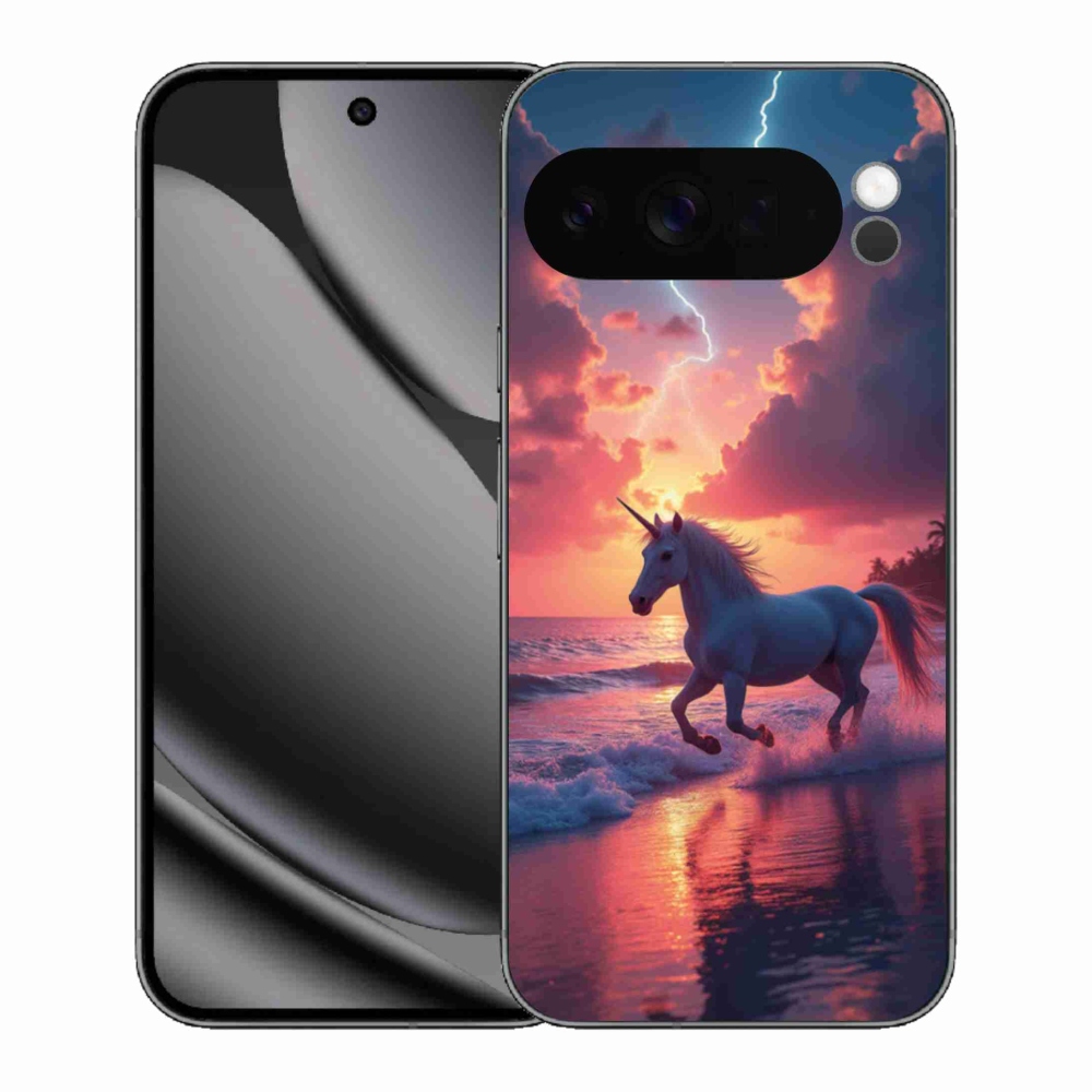 Gél borítás mmCase a Google Pixel 10 Pro XL-hez - egyszarvú a tengerparton