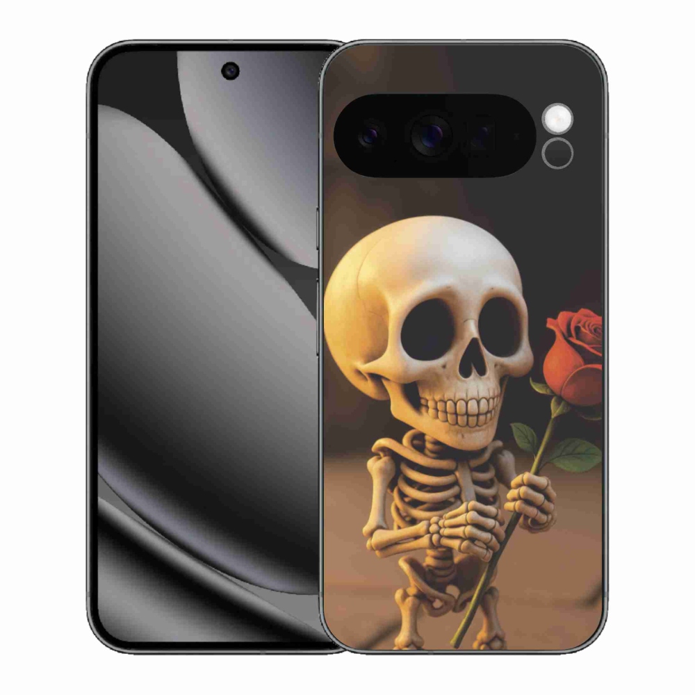 Zselés borítás mmCase a Google Pixel 10 Pro XL számára - csontváz rózsával