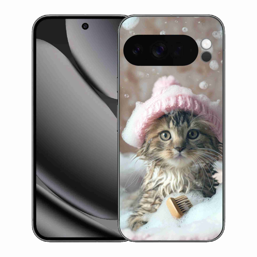 Gél borítás mmCase a Google Pixel 10 Pro XL-hez - cica és fürdés