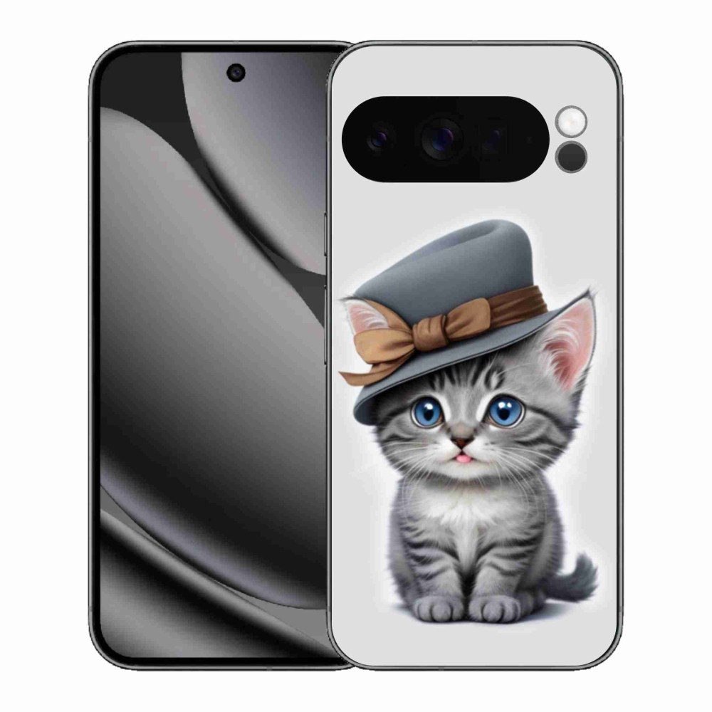 Gél borítás mmCase a Google Pixel 10 Pro XL számára - cica sapkával