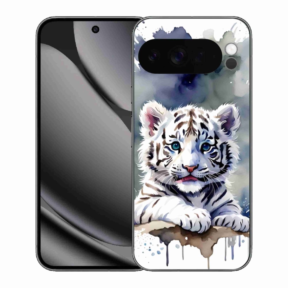Zselés borítás mmCase a Google Pixel 10 Pro XL-hez - fehér tigriskölyök
