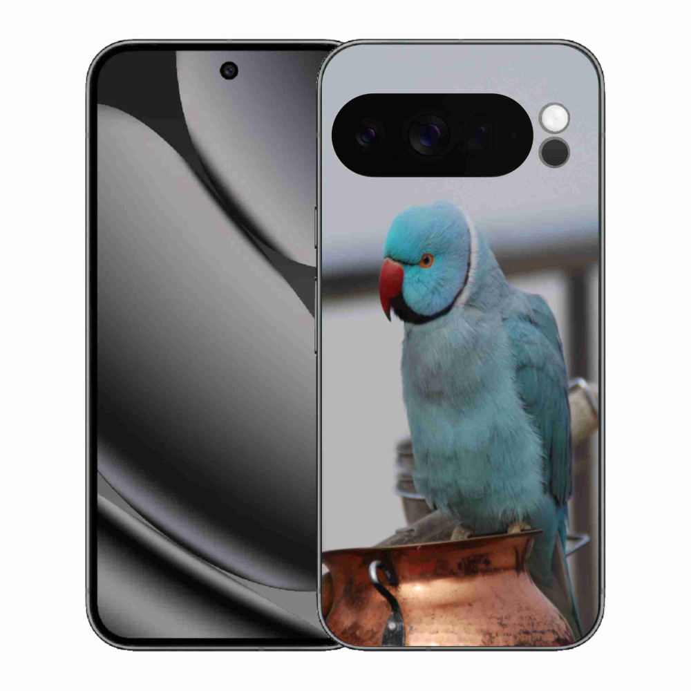 Zselés borítás mmCase a Google Pixel 10 Pro XL-hez - papagáj alexander kék