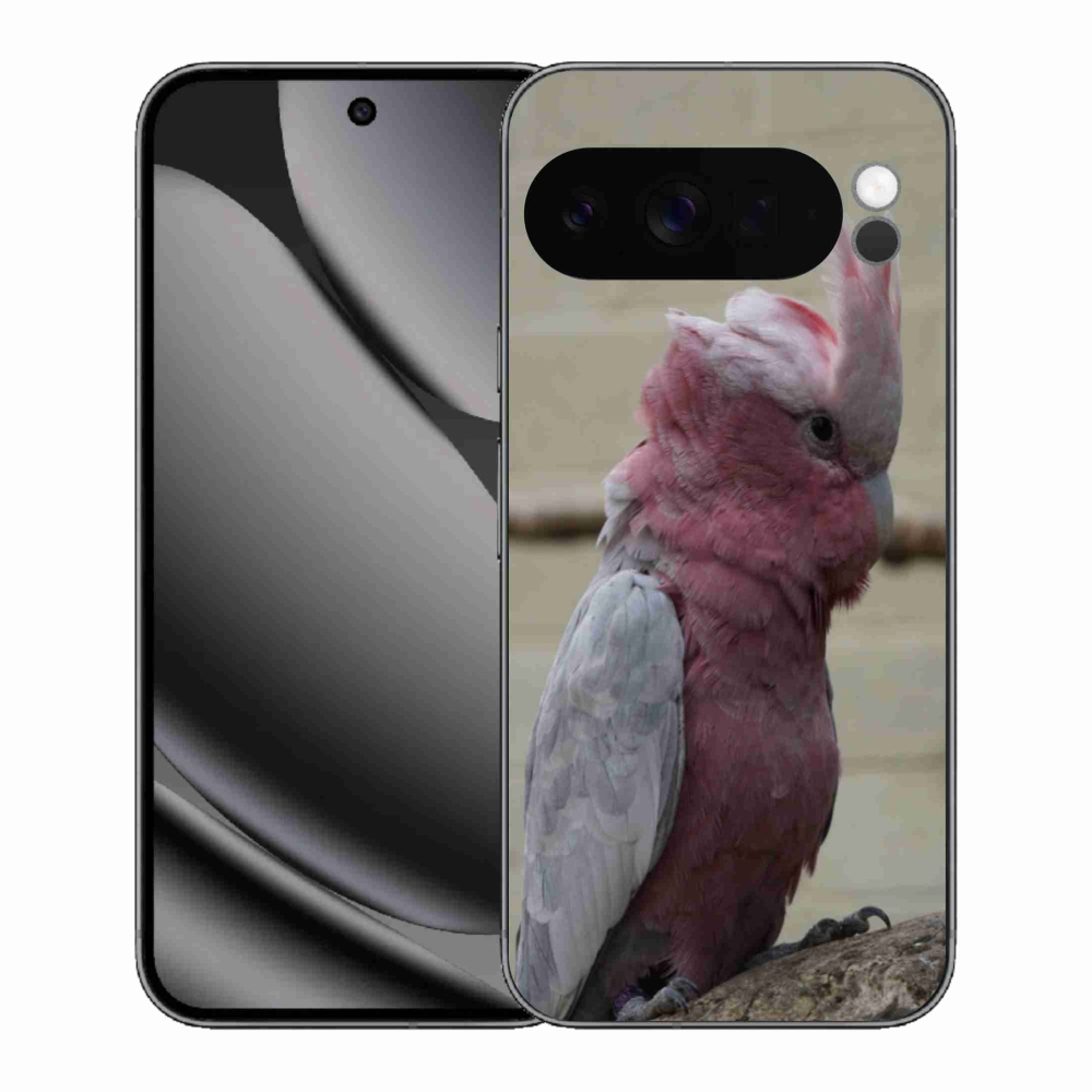Zselés borítás mmCase a Google Pixel 10 Pro XL-hez - papagáj kakadu rózsaszínű
