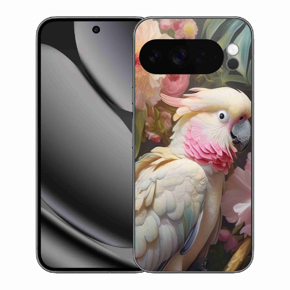 Zselés borítás mmCase a Google Pixel 10 Pro XL-hez - papagáj kakadu rózsaszín 2