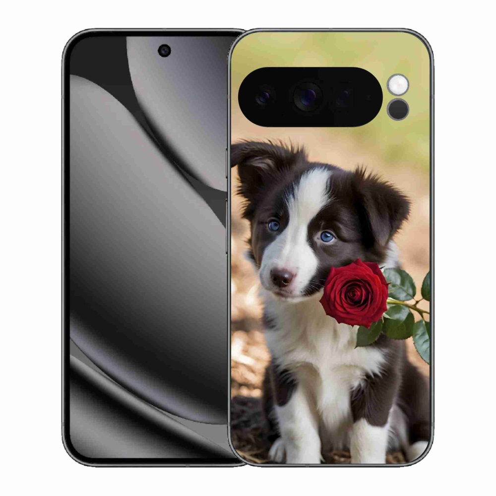 mmCase gél tok a Google Pixel 10 Pro XL-hez – aranyos border collie rózsával